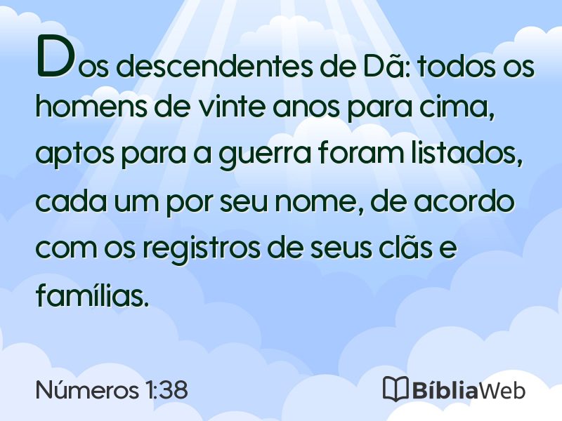 Números 1:38 em imagem para compartilhar