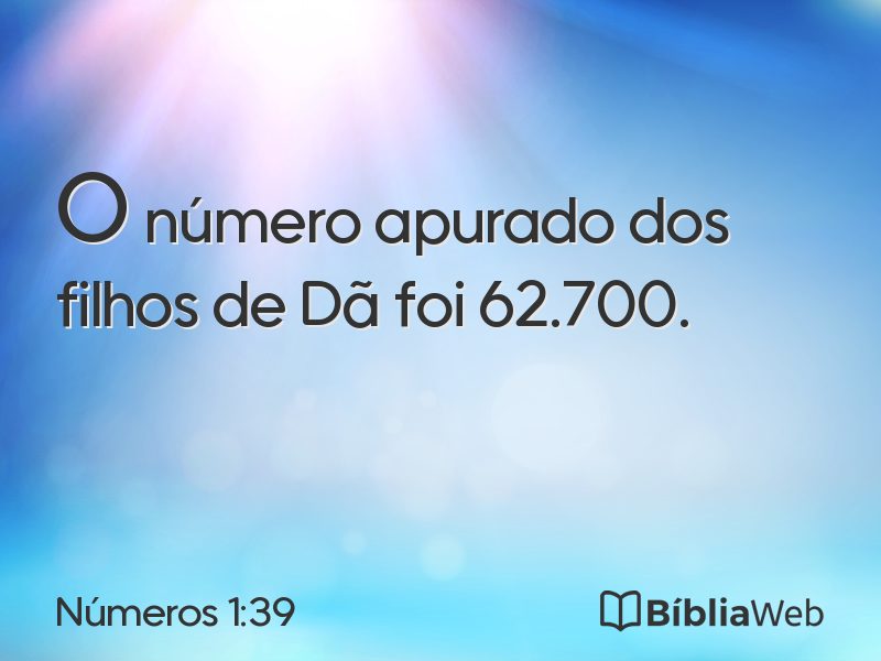 Números 1:39 em imagem para compartilhar