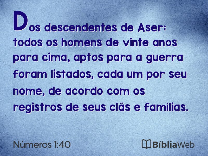 Números 1:40 em imagem para compartilhar