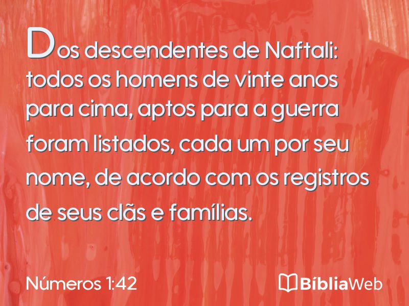 Números 1:42 em imagem para compartilhar