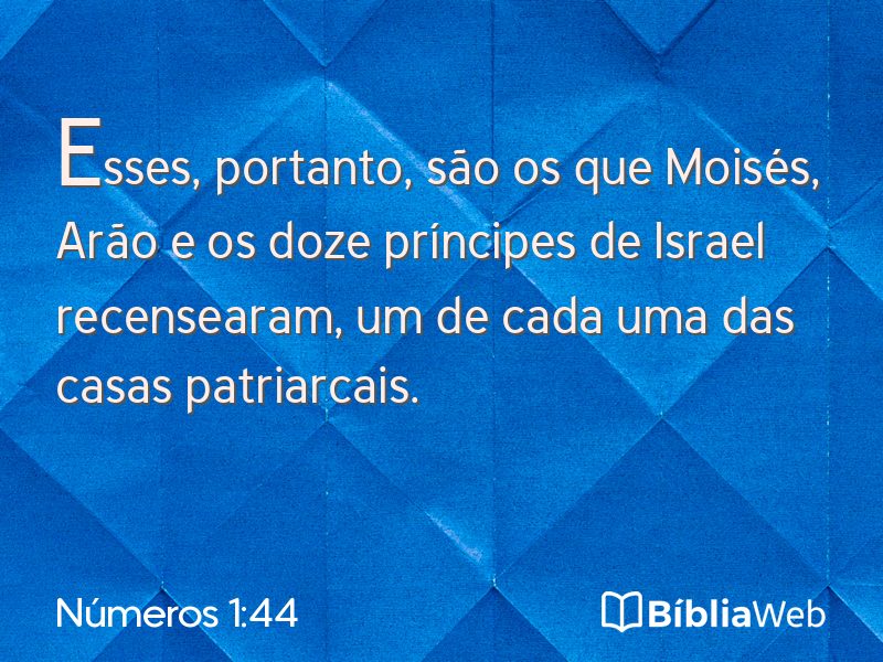 Números 1:44 em imagem para compartilhar