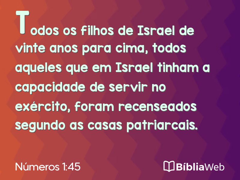 Números 1:45 em imagem para compartilhar