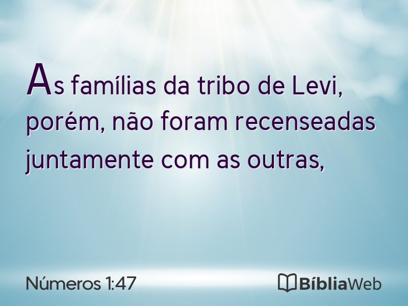 Números 1:47 em imagem para compartilhar
