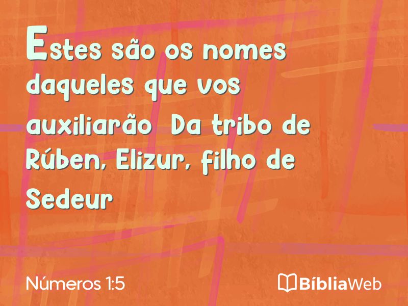 Números 1:5 em imagem para compartilhar