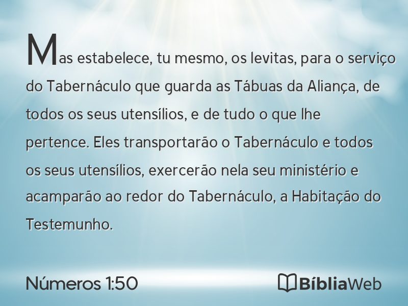 Números 1:50 em imagem para compartilhar