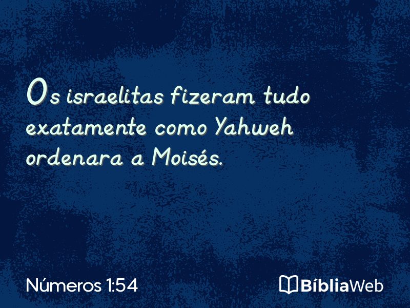 Números 1:54 em imagem para compartilhar