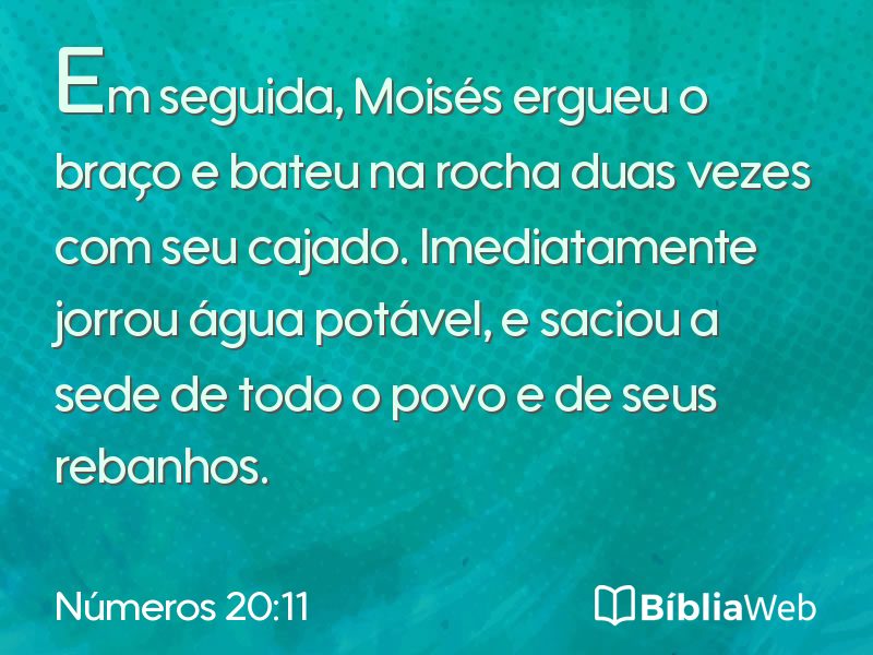 Números 20:11 em imagem para compartilhar