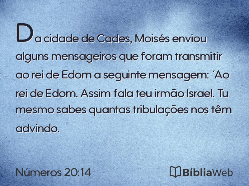 Números 20:14 em imagem para compartilhar