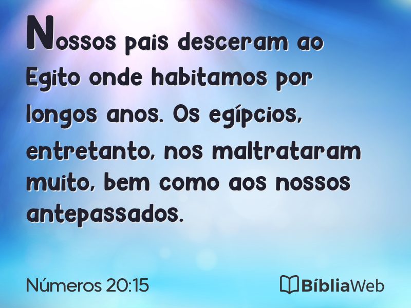 Números 20:15 em imagem para compartilhar