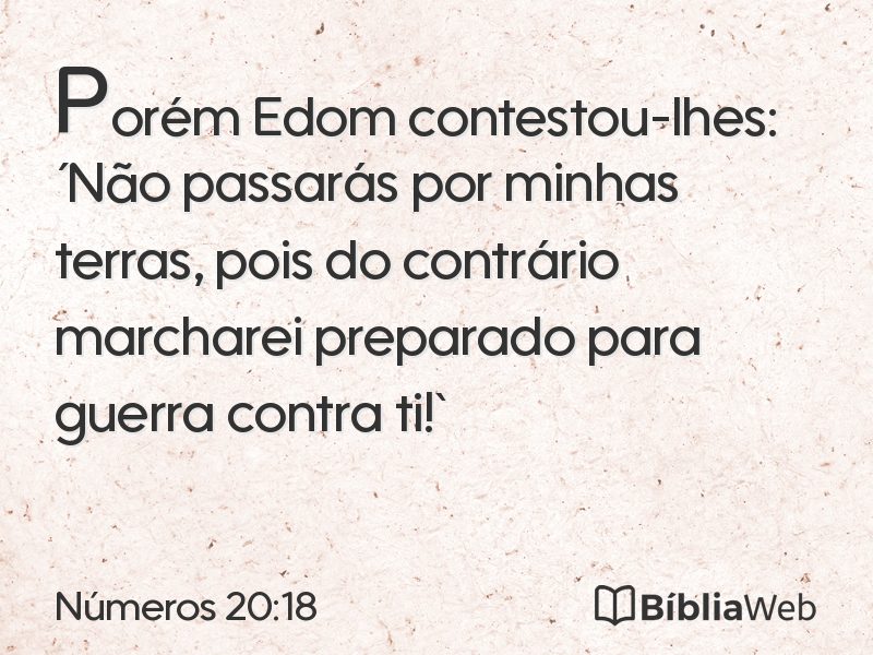 Números 20:18 em imagem para compartilhar