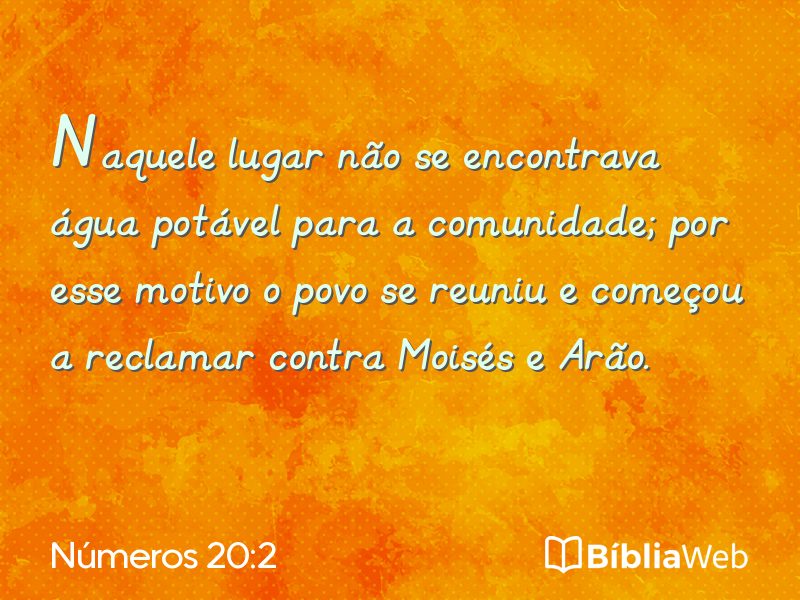 Números 20:2 em imagem para compartilhar