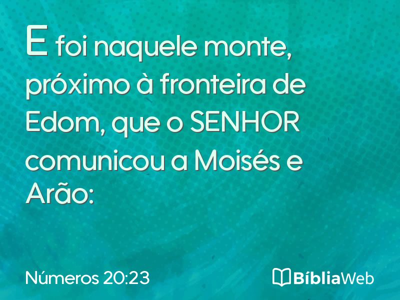 Números 20:23 em imagem para compartilhar