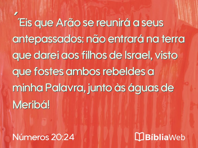 Números 20:24 em imagem para compartilhar