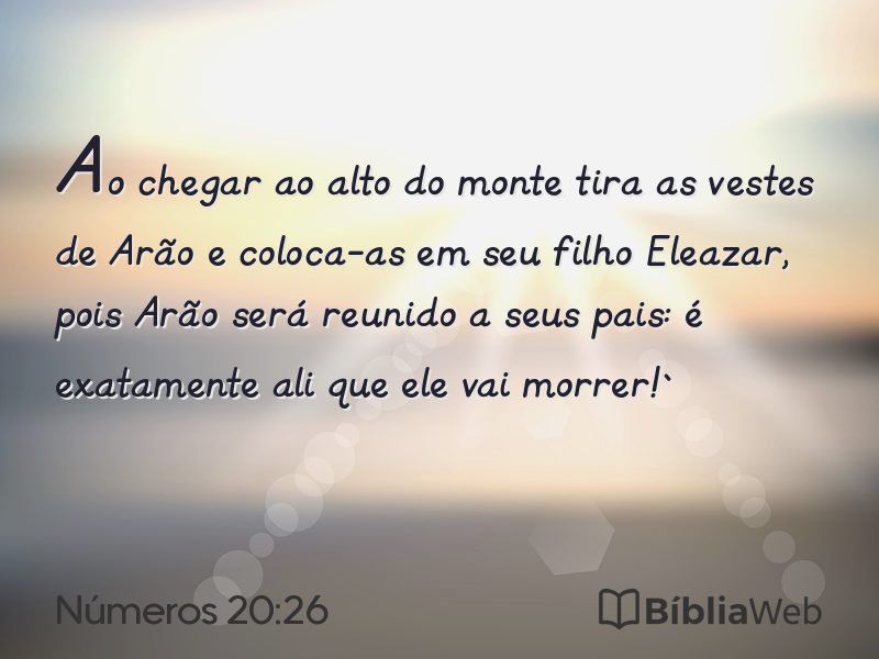 Números 20:26 em imagem para compartilhar