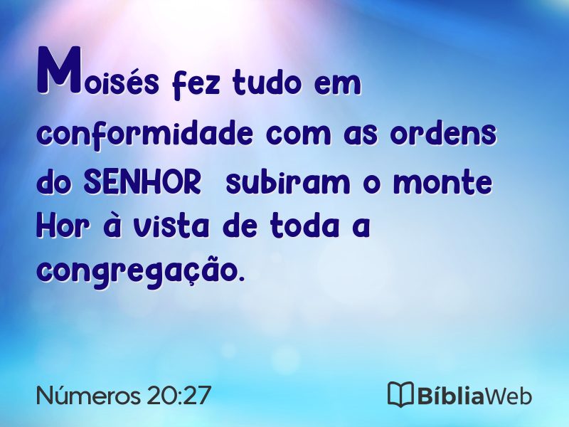 Números 20:27 em imagem para compartilhar