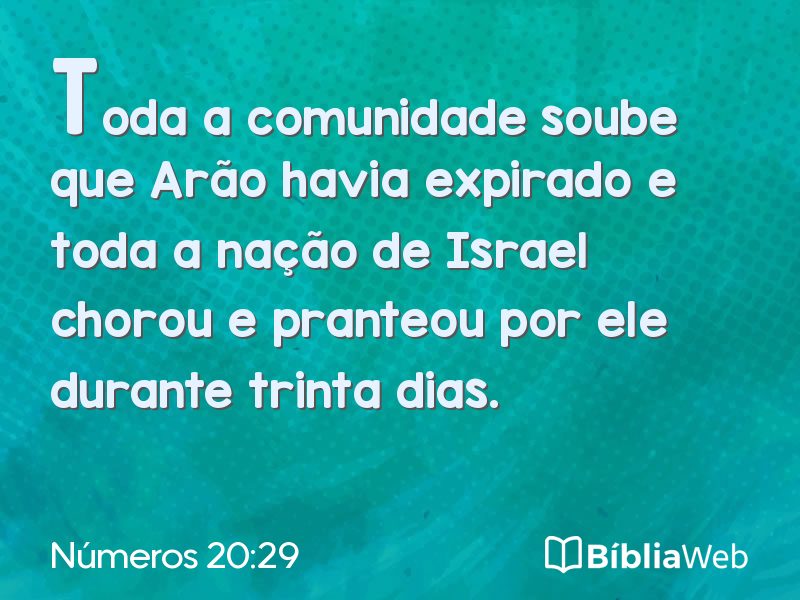 Números 20:29 em imagem para compartilhar