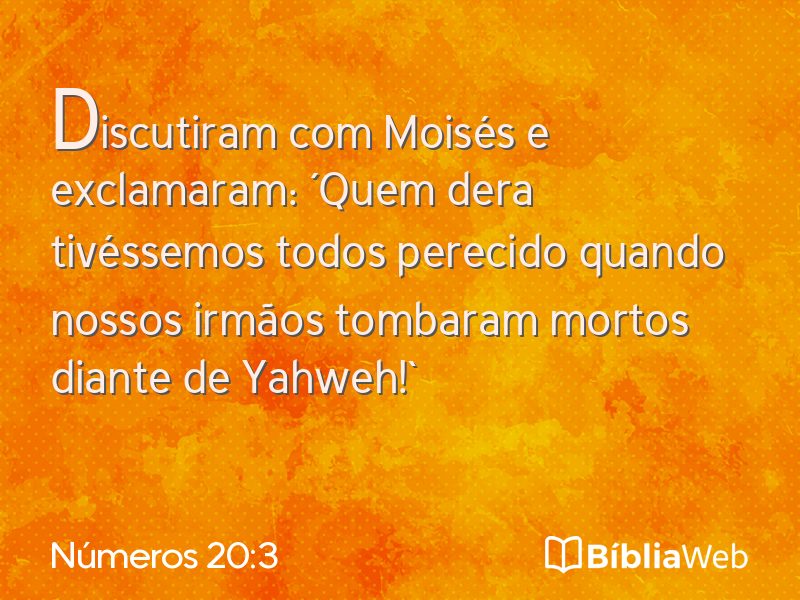 Números 20:3 em imagem para compartilhar