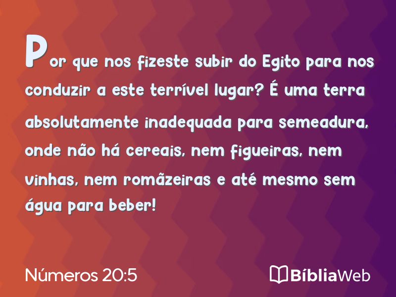 Números 20:5 em imagem para compartilhar