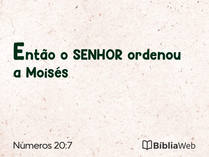 Números 20:7 em imagem para compartilhar