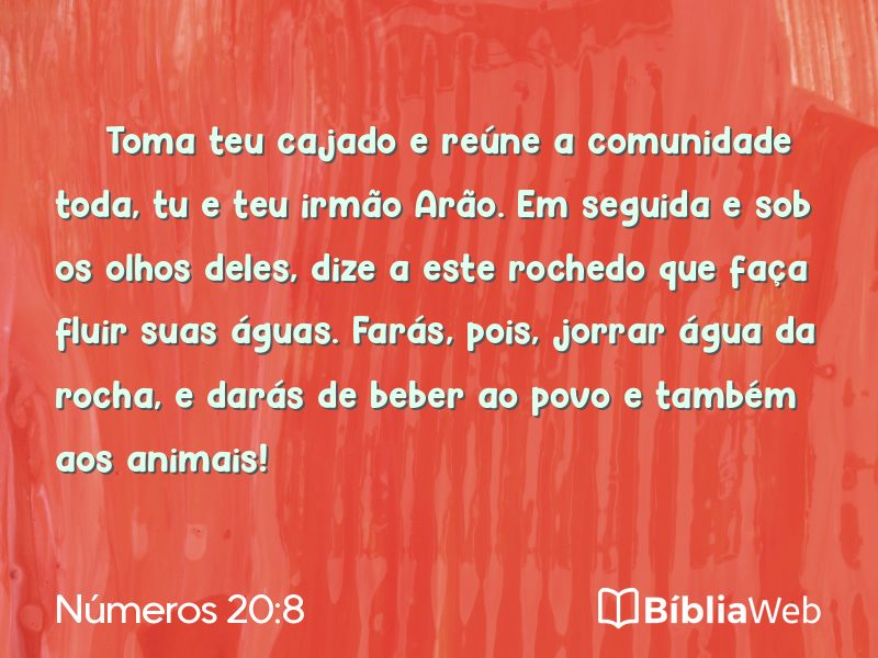 Números 20:8 em imagem para compartilhar