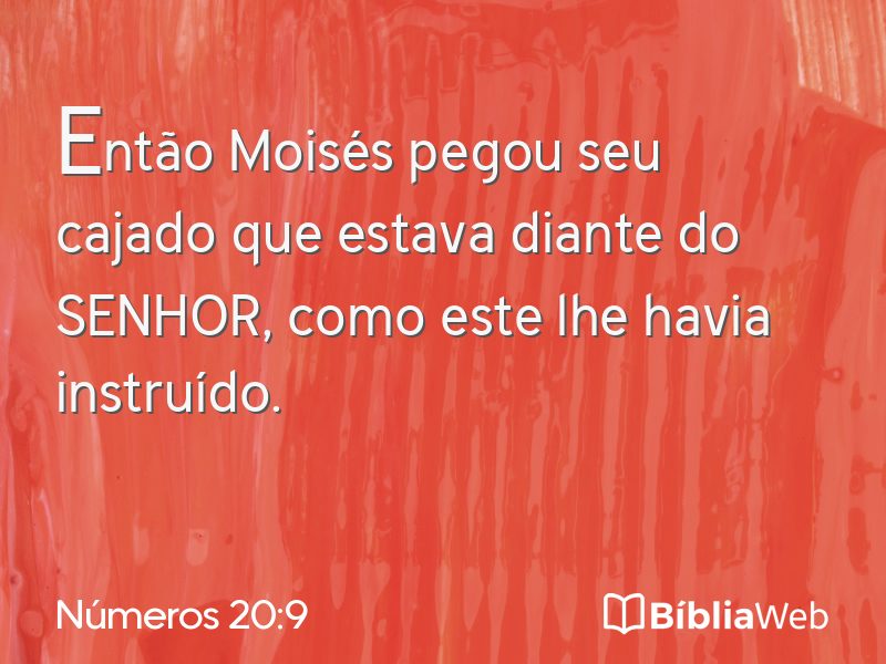 Números 20:9 em imagem para compartilhar