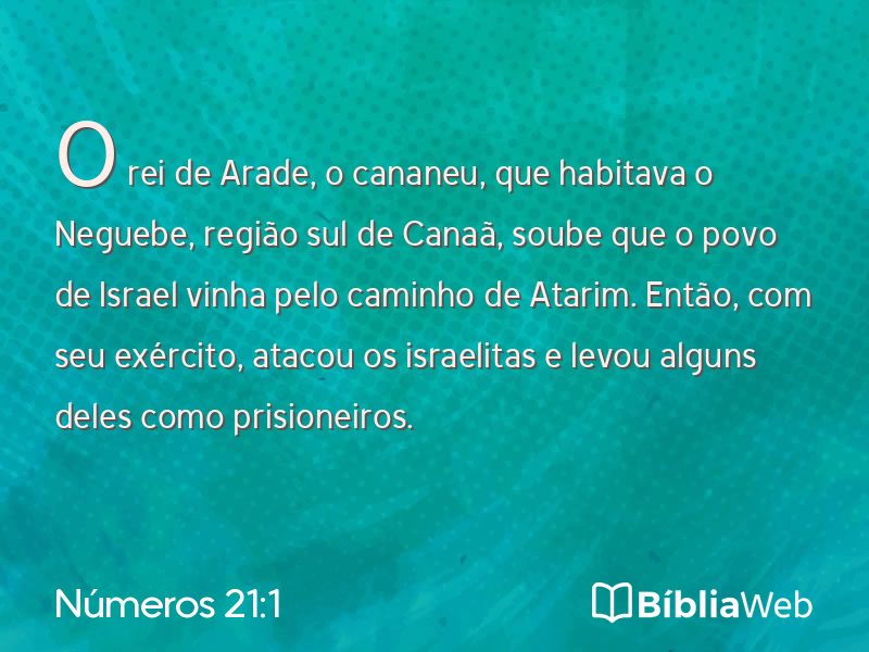 Números 21:1 em imagem para compartilhar