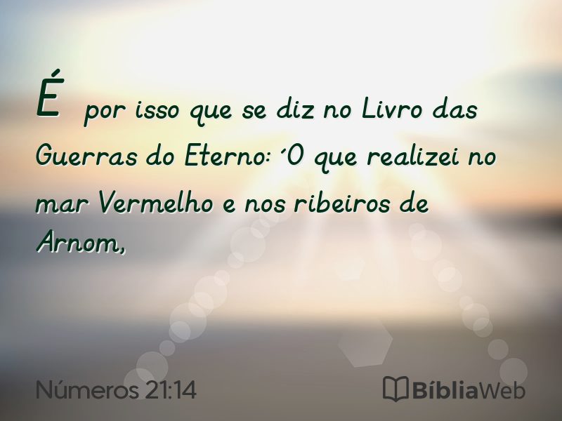 Números 21:14 em imagem para compartilhar