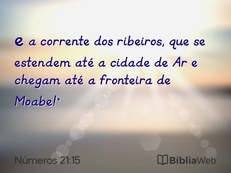 Números 21:15 em imagem para compartilhar