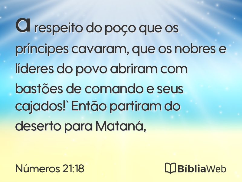 Números 21:18 em imagem para compartilhar