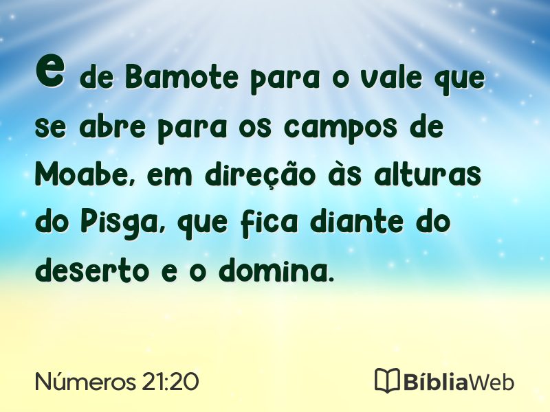 Números 21:20 em imagem para compartilhar