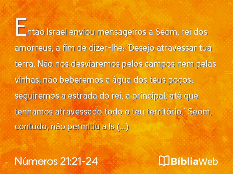 Números 21:21-24 em imagem para compartilhar