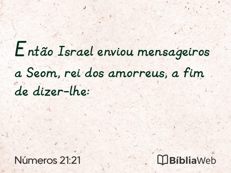 Números 21:21 em imagem para compartilhar