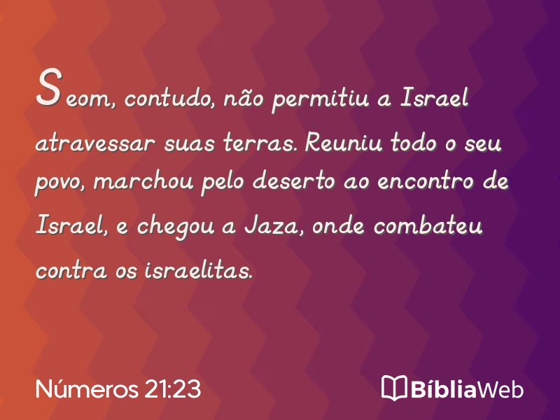 Números 21:23 em imagem para compartilhar