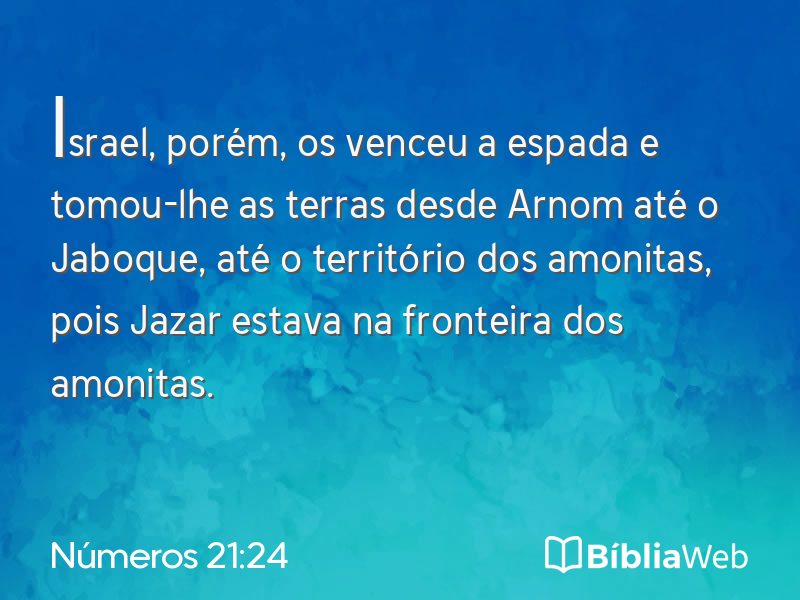 Números 21:24 em imagem para compartilhar