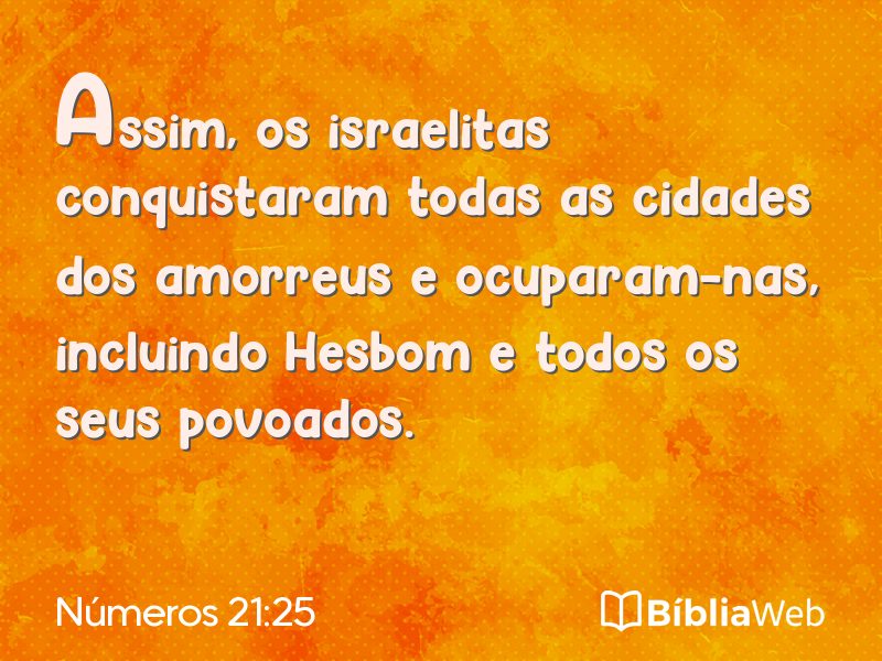 Números 21:25 em imagem para compartilhar