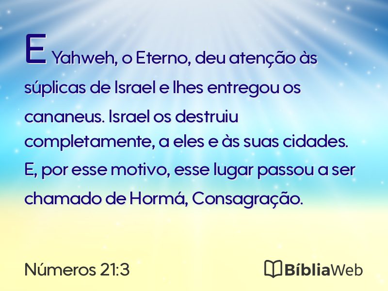 Números 21:3 em imagem para compartilhar