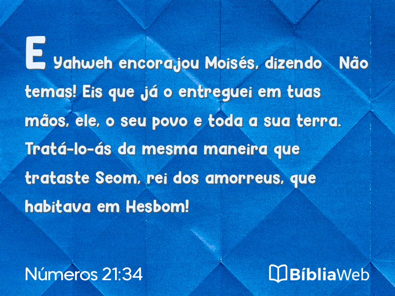 Números 21:34 em imagem para compartilhar