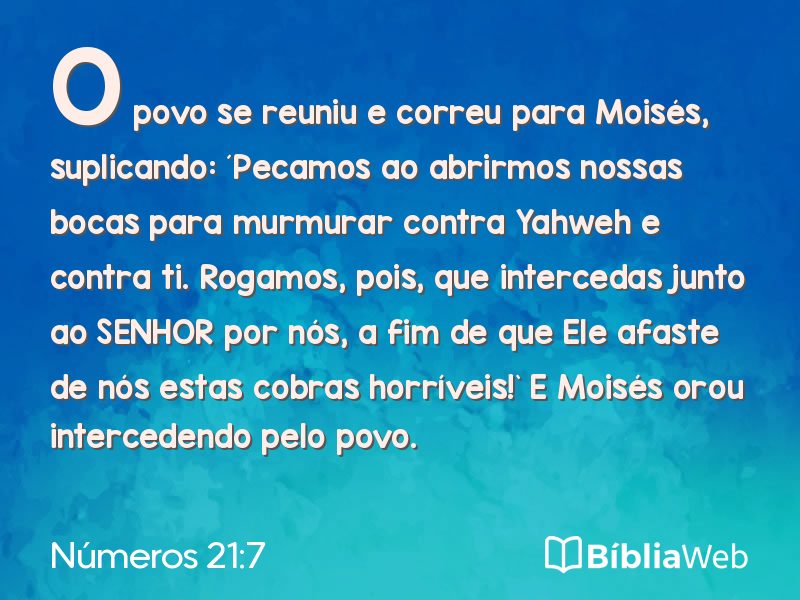 Números 21:7 em imagem para compartilhar