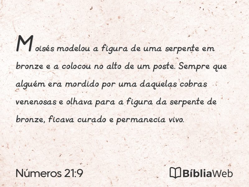 Números 21:9 em imagem para compartilhar