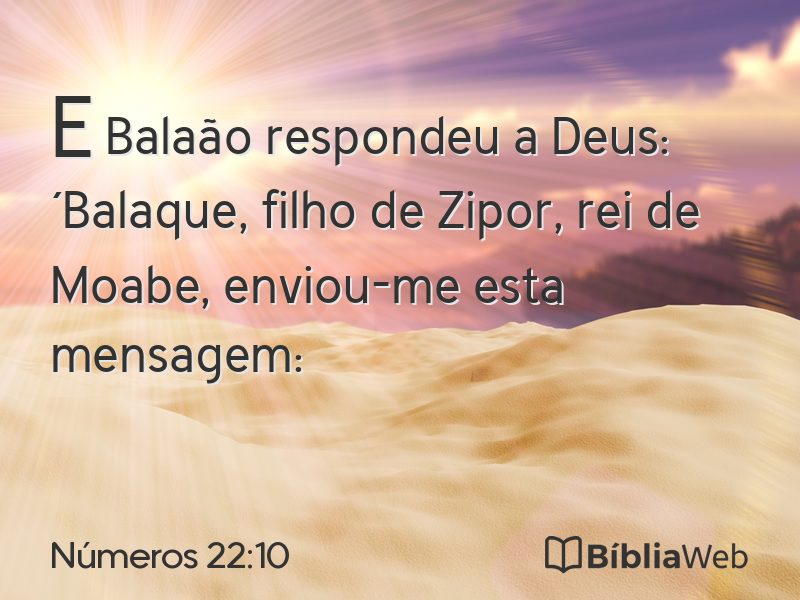 Números 22:10 em imagem para compartilhar