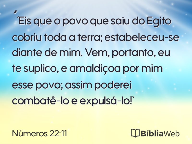 Números 22:11 em imagem para compartilhar