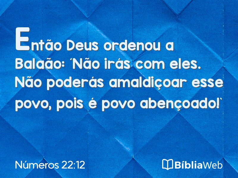 Números 22:12 em imagem para compartilhar