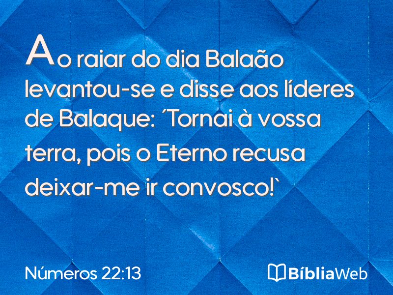 Números 22:13 em imagem para compartilhar