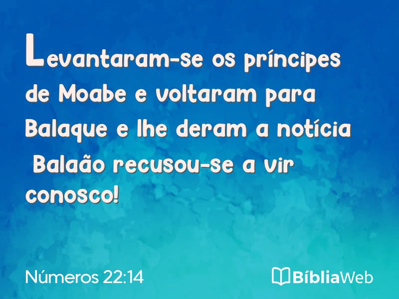 Números 22:14 em imagem para compartilhar