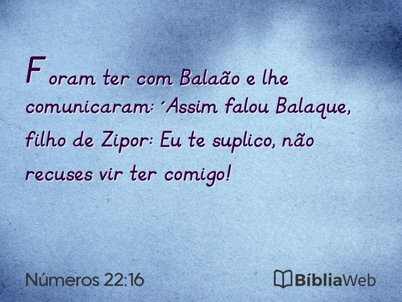 Números 22:16 em imagem para compartilhar