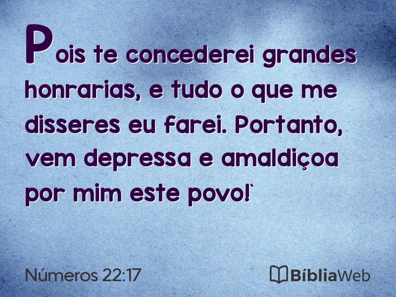 Números 22:17 em imagem para compartilhar