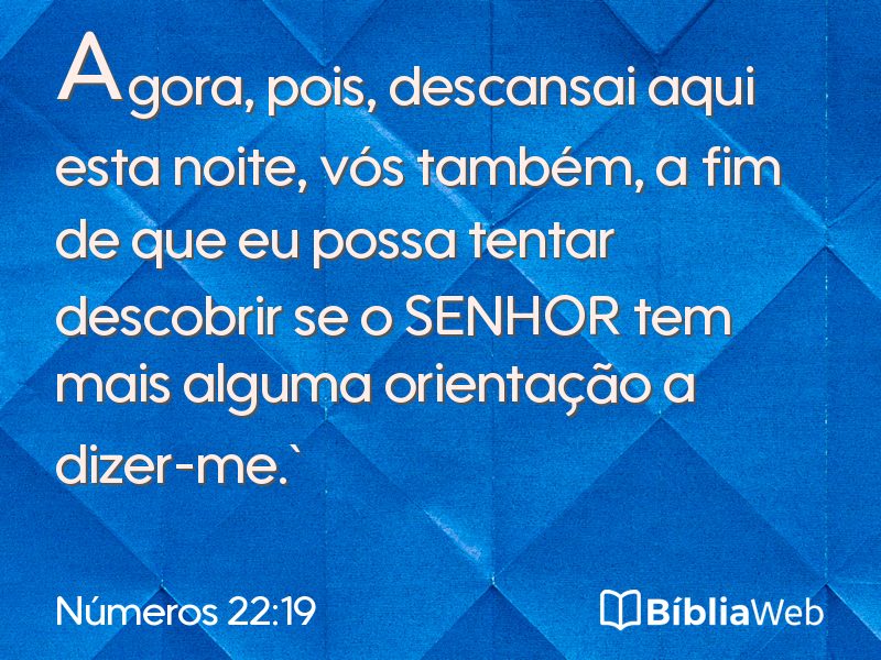 Números 22:19 em imagem para compartilhar
