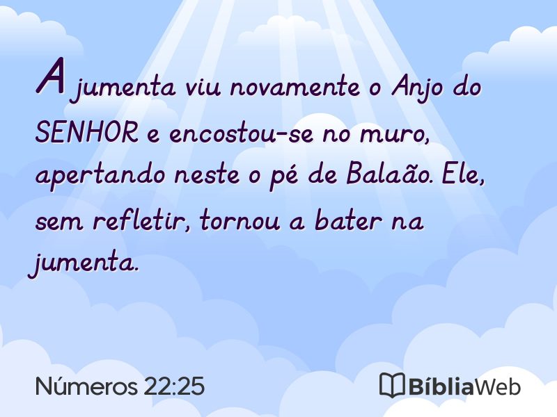 Números 22:25 em imagem para compartilhar