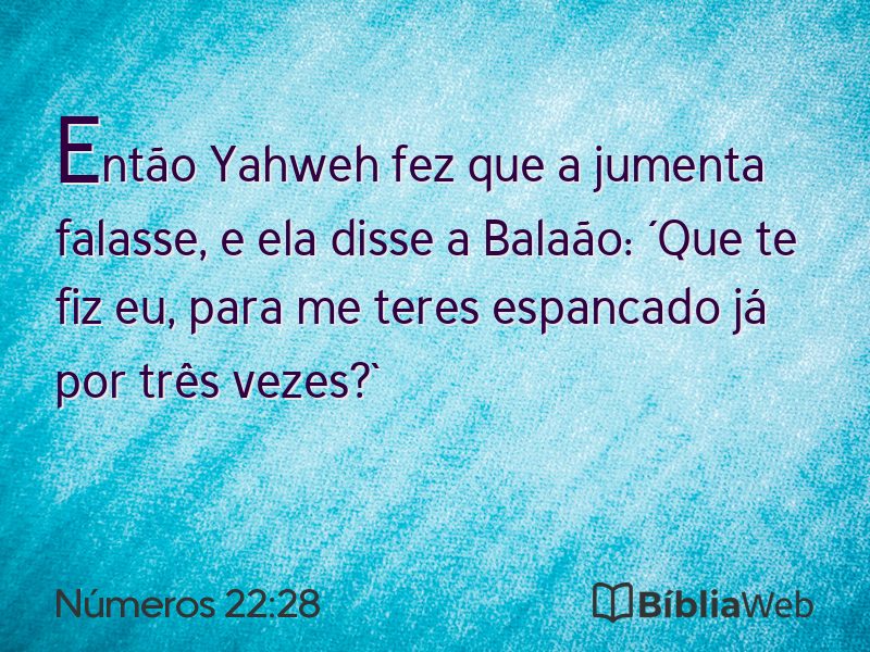 Números 22:28 em imagem para compartilhar