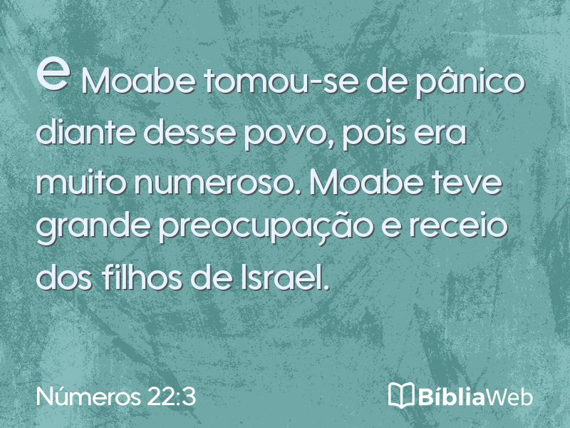 Números 22:3 em imagem para compartilhar
